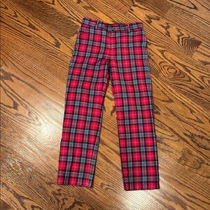 Janie and Jack Red and Black Boys’ Plaid Pants
